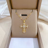 Wholesale Necklace Titanium Steel Cross Geometric Style Copper Pendant