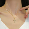 Wholesale Necklace Titanium Steel Cross Geometric Style Copper Pendant