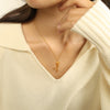 Wholesale Necklace 316L Stainless Steel Flower Retro Electroplating Women's Light Luxury Niche Design Jewelry