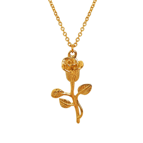 Wholesale Necklace 316L Stainless Steel Flower Retro Electroplating Women's Light Luxury Niche Design Jewelry