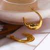 Wholesale Necklace Titanium Steel Geometric Crescent Moon Pendant Ochain Electroplated