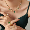 Wholesale Necklace Titanium Steel Geometric Electroplating Freshwater Pearl Baroque Style For Women