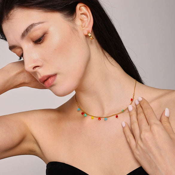 Wholesale Necklace Titanium Steel Geometric Electroplating Light Luxury Style