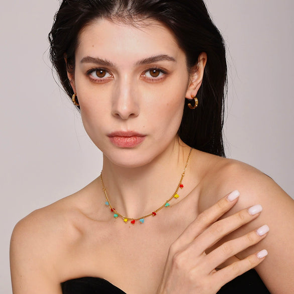 Wholesale Necklace Titanium Steel Geometric Electroplating Light Luxury Style