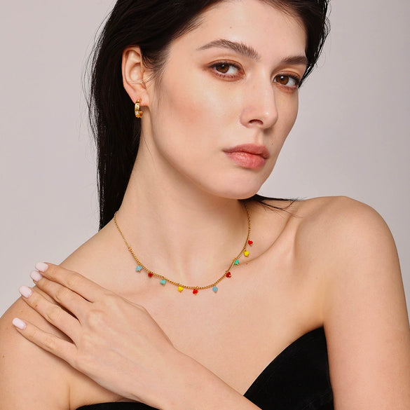 Wholesale Necklace Titanium Steel Geometric Electroplating Light Luxury Style