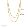 Wholesale Necklace Titanium Steel Geometric Hiphop Punk Doublelayer Electroplated