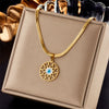 Wholesale Necklace Titanium Steel Geometric Hollow Eye Snake Bone Chain Retro Style Electroplated For Women