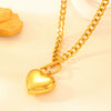 Wholesale Necklace Titanium Steel Geometric Hollow Heart Style Box Chain Ot Buckle Non Fading For Women