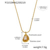 Wholesale Necklace Titanium Steel Geometric Irregular Pearl Pendant O Chain For Women Electroplating