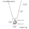 Wholesale Necklace Titanium Steel Geometric Irregular Pearl Pendant O Chain For Women Electroplating