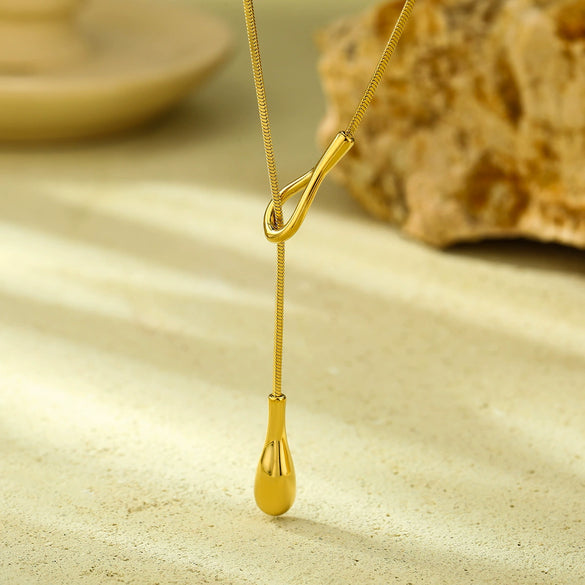 Wholesale Necklace Titanium Steel Geometric 18K Gold Plated Pendant For Women