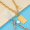 Wholesale Necklace Titanium Steel Geometric O Word Chain Electroplating Hiphop Style