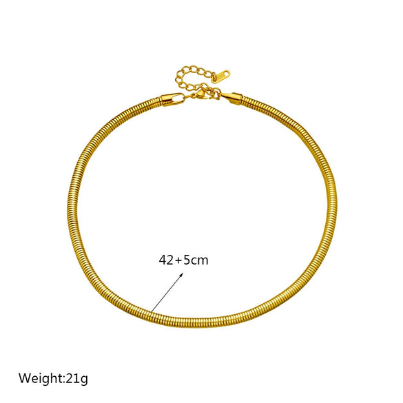 Wholesale Necklace Titanium Steel Geometric Pattern Electroplating Round Chain For Women