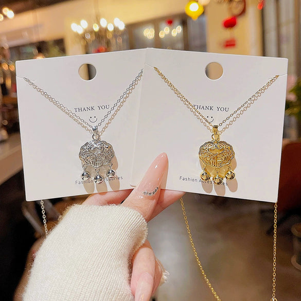 Wholesale Necklace Titanium Steel Geometric Pendant Electroplating Mixed Gemstone Setting For Women