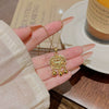 Wholesale Necklace Titanium Steel Geometric Pendant Electroplating Mixed Gemstone Setting For Women