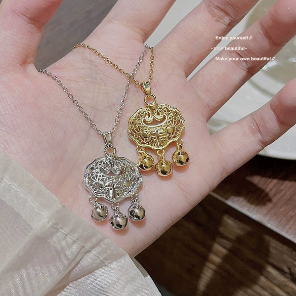 Wholesale Necklace Titanium Steel Geometric Pendant Electroplating Mixed Gemstone Setting For Women