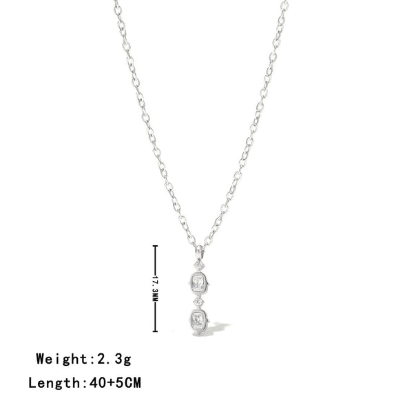 Wholesale Necklace Titanium Steel Geometric Pendant Electroplating O Word Chain For Women