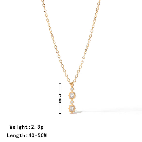 Wholesale Necklace Titanium Steel Geometric Pendant Electroplating O Word Chain For Women