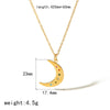 Wholesale Necklace Titanium Steel Geometric Sun And Moon Diamondembedded Star Electroplating Pendant