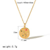 Wholesale Necklace Titanium Steel Geometric Sun And Moon Diamondembedded Star Electroplating Pendant