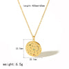 Wholesale Necklace Titanium Steel Geometric Sun And Moon Diamondembedded Star Electroplating Pendant