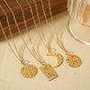 Wholesale Necklace Titanium Steel Geometric Sun And Moon Diamondembedded Star Electroplating Pendant