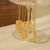 Wholesale Necklace Titanium Steel Geometric Sun And Moon Diamondembedded Star Electroplating Pendant