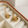 Wholesale Necklace Titanium Steel Geometric Three Dimensional Water Drop Style Gold Plated