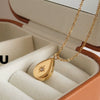 Wholesale Necklace Titanium Steel Geometric Three Dimensional Water Drop Style Gold Plated