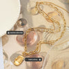 Wholesale Necklace Titanium Steel Gold Plated Geometric Doublelayer Irregular Pendant Clavicle Chain
