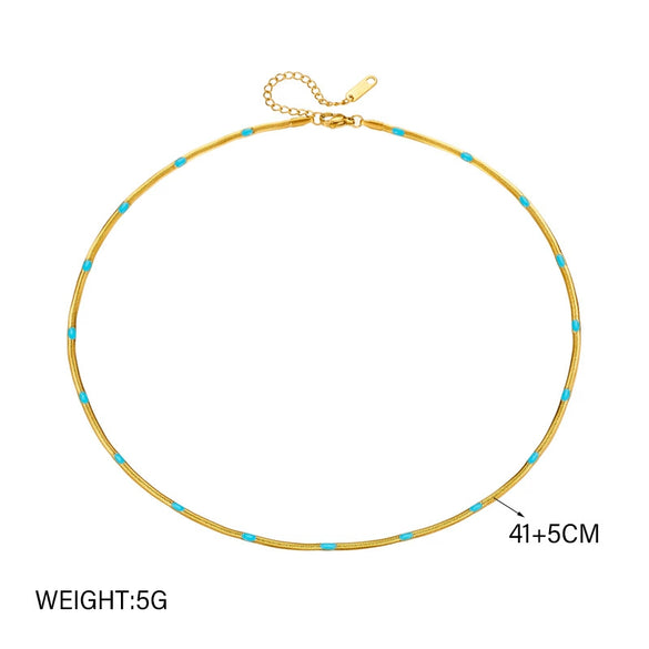 Wholesale Necklace Titanium Steel Goldplated Snake Bone Chain Fashion Retro Style