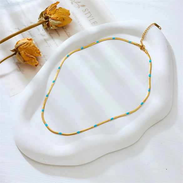 Wholesale Necklace Titanium Steel Goldplated Snake Bone Chain Fashion Retro Style