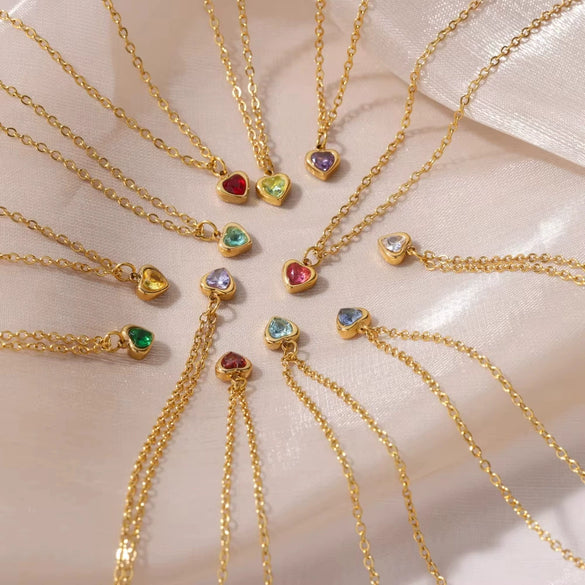 Wholesale Necklace Titanium Steel Heart Shape 18K Gold Plated For Women