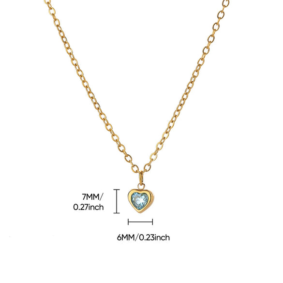 Wholesale Necklace Titanium Steel Heart Shape 18K Gold Plated For Women