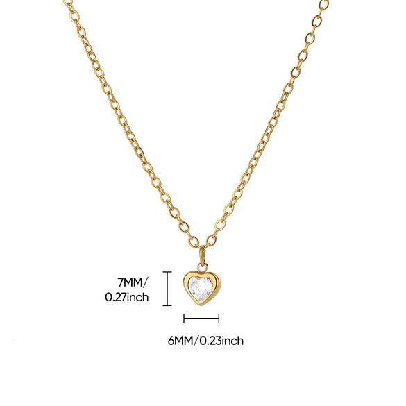 Wholesale Necklace Titanium Steel Heart Shape 18K Gold Plated For Women