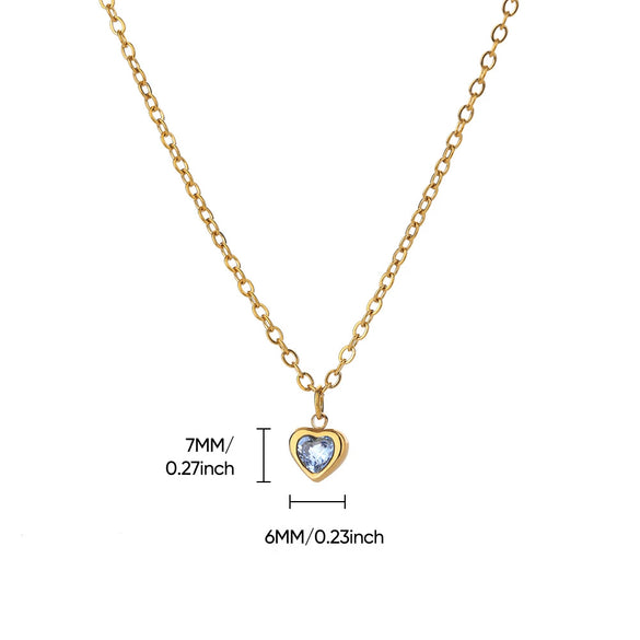 Wholesale Necklace Titanium Steel Heart Shape 18K Gold Plated For Women