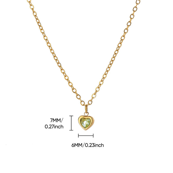 Wholesale Necklace Titanium Steel Heart Shape 18K Gold Plated For Women