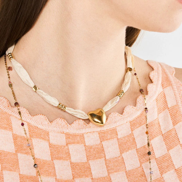 Wholesale Necklace Titanium Steel Heart Shape Pendant Electroplating Fashion