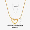 Wholesale Necklace Titanium Steel Heart Shaped 18K Gold Plated Simple Hollow Design For Women