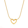 Wholesale Necklace Titanium Steel Heart Shaped 18K Gold Plated Simple Hollow Design For Women
