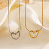 Wholesale Necklace Titanium Steel Heart Shaped 18K Gold Plated Simple Hollow Design For Women