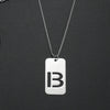 Wholesale Necklace Titanium Steel Hollow Military Plate With Letters Numbers Text Pattern Polishing