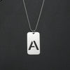 Wholesale Necklace Titanium Steel Hollow Military Plate With Letters Numbers Text Pattern Polishing
