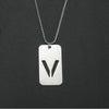 Wholesale Necklace Titanium Steel Hollow Military Plate With Letters Numbers Text Pattern Polishing