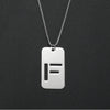 Wholesale Necklace Titanium Steel Hollow Military Plate With Letters Numbers Text Pattern Polishing