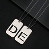 Wholesale Necklace Titanium Steel Hollow Military Plate With Letters Numbers Text Pattern Polishing