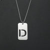 Wholesale Necklace Titanium Steel Hollow Military Plate With Letters Numbers Text Pattern Polishing
