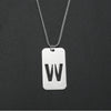 Wholesale Necklace Titanium Steel Hollow Military Plate With Letters Numbers Text Pattern Polishing