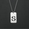 Wholesale Necklace Titanium Steel Hollow Military Plate With Letters Numbers Text Pattern Polishing