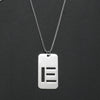 Wholesale Necklace Titanium Steel Hollow Military Plate With Letters Numbers Text Pattern Polishing